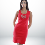 Cotton Dress with Rhinestones