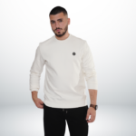 Thick Sweater with Slogan – White