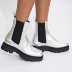 Mid Shiny Boots – Silver