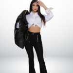 Classic High Waist Pants with Wide Legs – Black