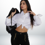White Shirt with Gold Buttons