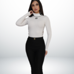 Classic High Waist Pants with Wide Legs – Black