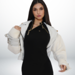 Leather Jacket with Fur – White
