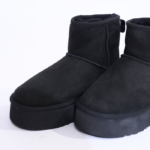 Suede Comfy Fur Inside Boots – Black